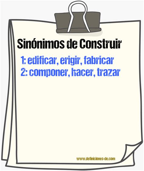 sinónimos para construir.